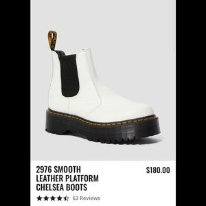 Doc Martens White Leather Platform Chelsea Boots